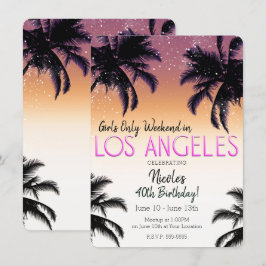 Los Angeles LA Summer Girls Wochenende Geburtstags Einladung