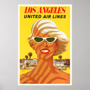Los Angeles LA USA Amerika Vintage-Reiseposter Poster