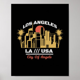 Los Angeles LA USA City of Angels Skyline Design Poster