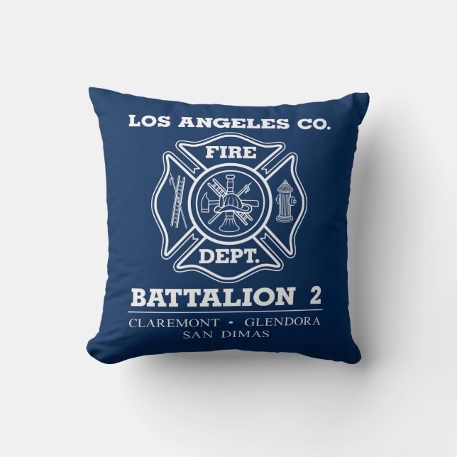 Los Angeles Landkreis Feuerwehr Bataillon 2 Kissen (Vorderseite)