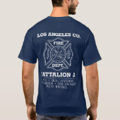 Los Angeles Landkreis Feuerwehr Bataillon 3 T-Shirt (Rückseite)