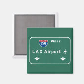 Los Angeles LAX Airport I-105 W Interstate Ca - Magnet (Vorderseite/Rückseite)