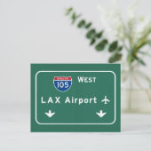Los Angeles LAX Airport I-105 W Interstate Ca - Postkarte (Stehend Vorderseite)