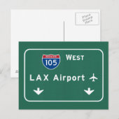 Los Angeles LAX Airport I-105 W Interstate Ca - Postkarte (Vorne/Hinten)