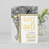 Los Angeles Liebe Locator | Hochzeitsstichtag spei Folieneinladung (Stehend vorne)