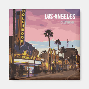 Los Angeles: lila Clubmagnet Magnet