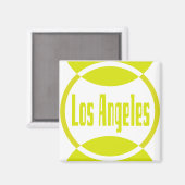 Los Angeles Logo Design #1 - Lemon Yellow Magnet (Vorderseite/Rückseite)