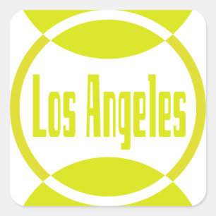 Los Angeles Logo Design #1 - Lemon Yellow Stickers