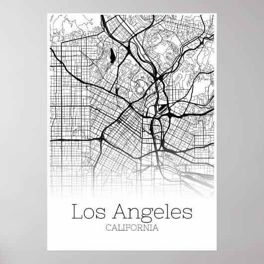 Los Angeles Map - Kalifornien CA - City Map Poster (Vorne)