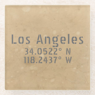 Los Angeles Map Koordinaten Glasuntersetzer