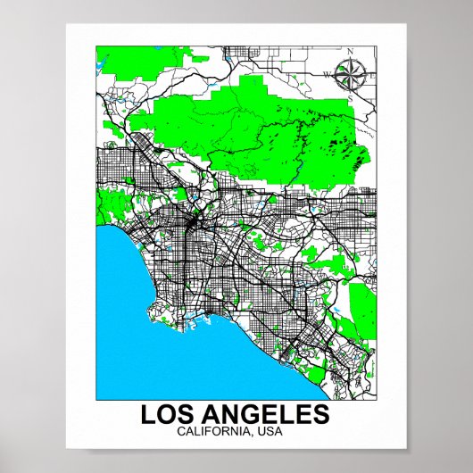 Los Angeles Map Poster (Vorne)