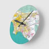 Los Angeles Map Runde Wanduhr (Winkel)