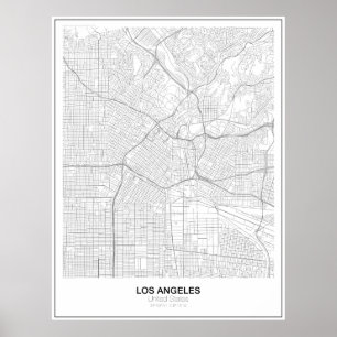 Los Angeles Minimalistisch Map Poster (Stil 2)
