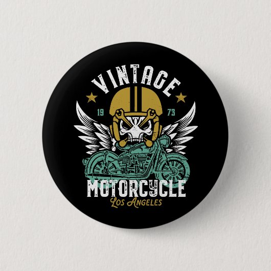 Los Angeles Motorrad Vintag Classic Biker Button (Vorderseite)