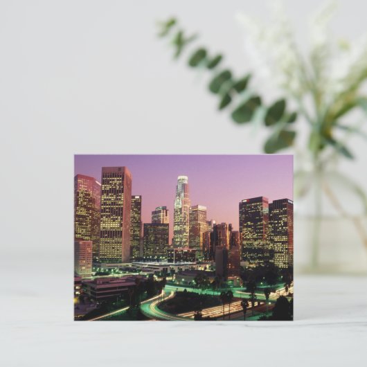 Los Angeles-Nachtlichter Postkarte (Stehend Vorderseite)