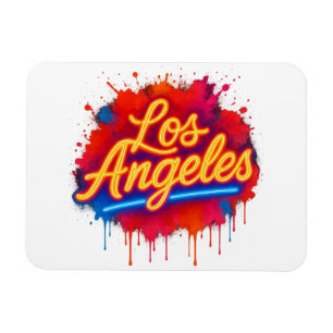 Los Angeles Neon Street Art Splash Magnet
