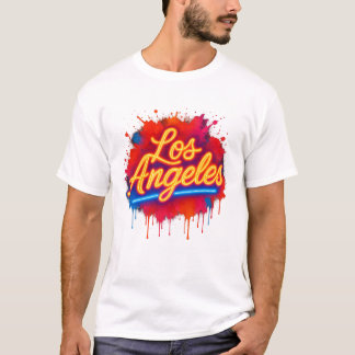 Los Angeles Neon Street Art Splash T-Shirt