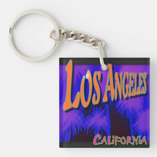 "Los Angeles Night Palms" Kaychain Schlüsselanhänger (Vorderseite)