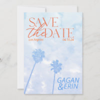 Los Angeles Palm Tree Save the Date. Vintager Look