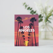 Los Angeles Palm Tree Sunset Graphic Postkarte (Stehend Vorderseite)
