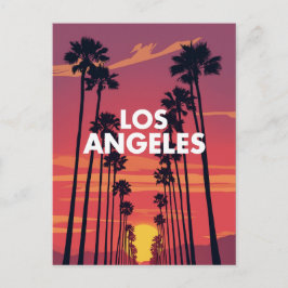 Los Angeles Palm Tree Sunset Graphic Postkarte