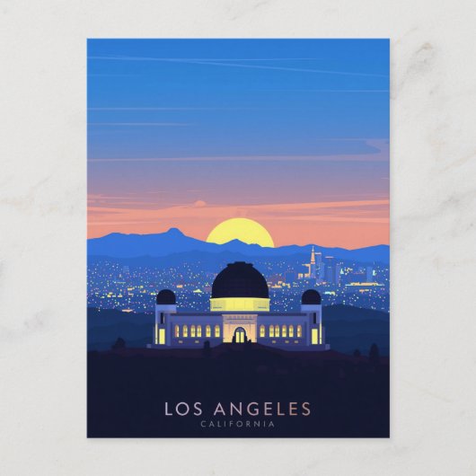 Los Angeles Palm Tree Sunset Graphic Postkarte (Vorderseite)