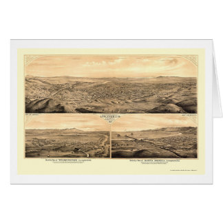 Los Angeles, panoramische Karte CAs - 1877