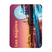 Los Angeles Pink & Blue Sunset Santa Monica Pier Magnet (Vertikal)