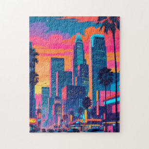 Los Angeles Pop Art Puzzle - Colorful California