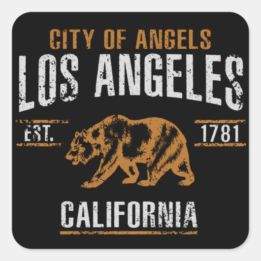 Los Angeles Quadratischer Aufkleber (Vorderseite)