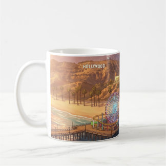 Los Angeles Reise | Hollywood Sign Santa Monica Kaffeetasse