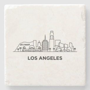 Los Angeles Reise Skyline Minimalistische Linienku Steinuntersetzer