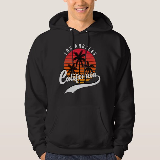 Los Angeles Retro Black Hoodie (Vorderseite)