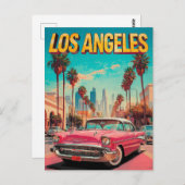Los Angeles Retro Klassisches Auto Postkarte (Vorne/Hinten)