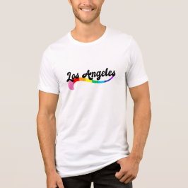 Los Angeles Retro-Regenbogen-Schriftzug Geburtstag Tri-Blend Shirt