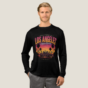 Los Angeles Retro-Sonnenuntergang-Skyline Californ Tri-Blend Shirt