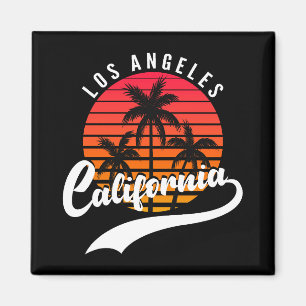 Los Angeles Retro Sonnenuntergang und Palmen Bäume Magnet