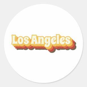 Los Angeles Retro Vintager Text Runder Aufkleber
