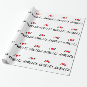 Los Angeles Rotes Herz Geschenkpapier
