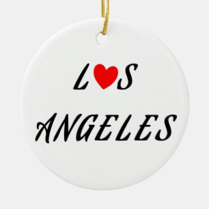 Los Angeles Rotes Herz Keramikornament