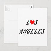 Los Angeles Rotes Herz Postkarte (Vorne/Hinten)