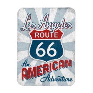 Los Angeles Route 66 Vintage Amerika Kalifornien Magnet