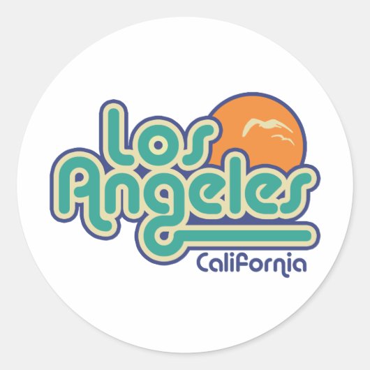 Los Angeles Runder Aufkleber (Vorderseite)