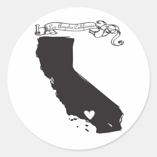 Los Angeles Runder Aufkleber (Vorderseite)