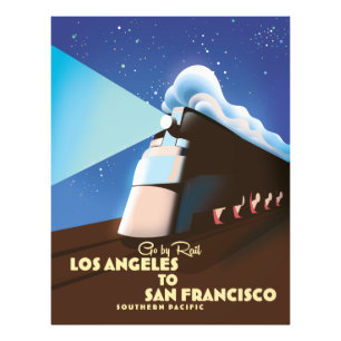 Los Angeles - San Francisco Rail Poster