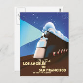 Los Angeles - San Francisco Rail Poster Postkarte (Vorne/Hinten)