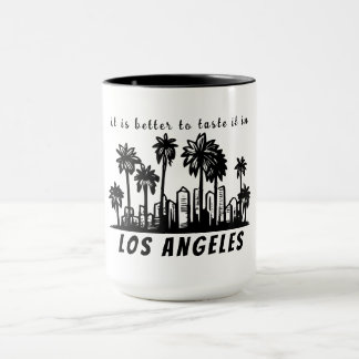 Los Angeles Schwarzes einfarbiges Logo mit Text Tasse