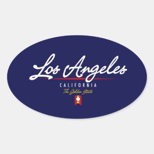 Los Angeles Script Ovaler Aufkleber