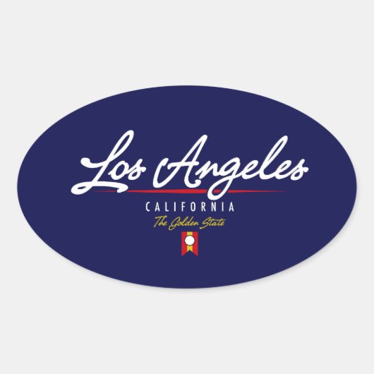 Los Angeles Script Ovaler Aufkleber (Vorderseite)