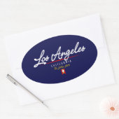 Los Angeles Script Ovaler Aufkleber (Umschlag)